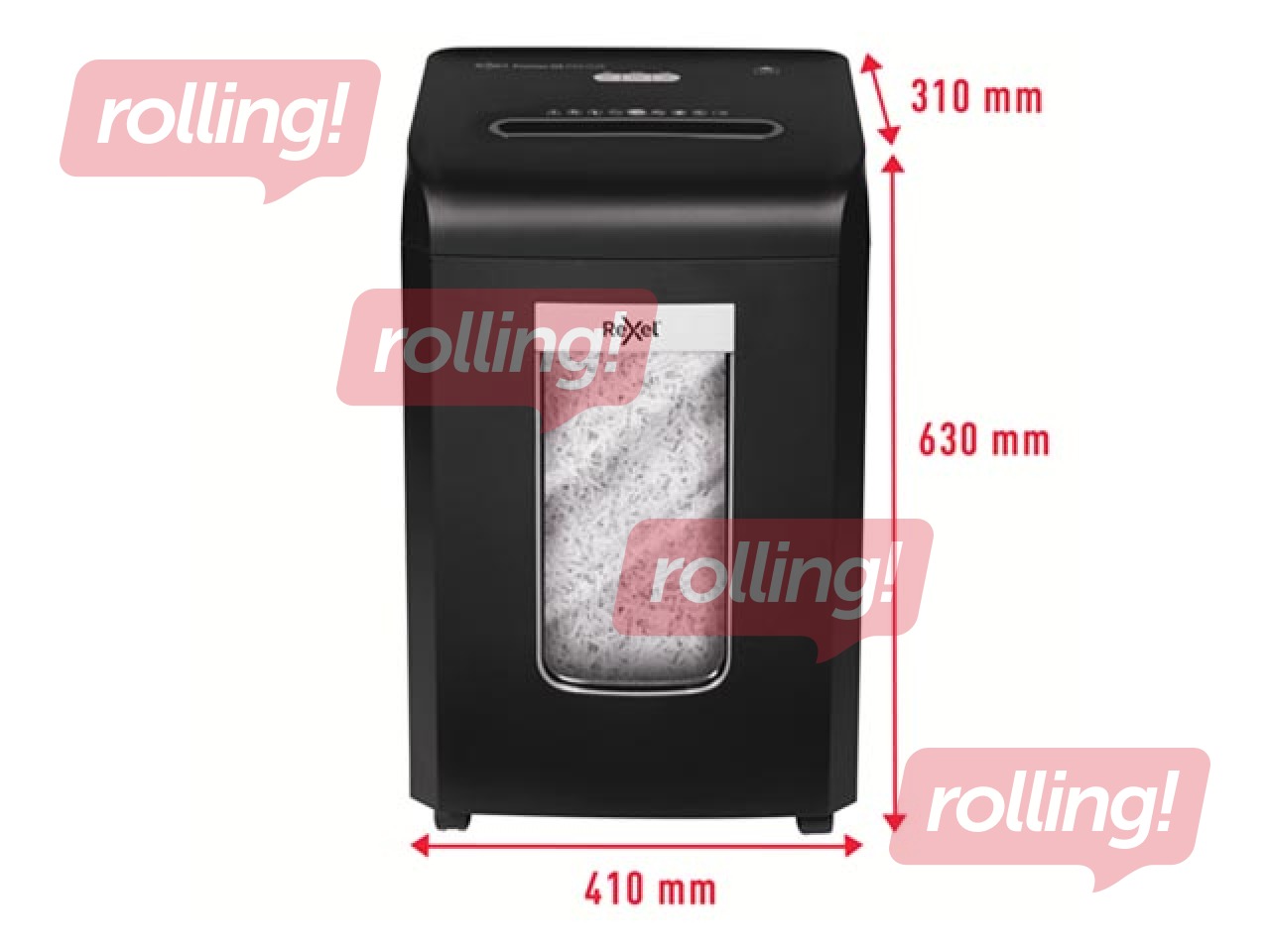 Dokumentu smalcinātājs Rexel ProMax QS RSX1538, 4x40mm, P4 + DĀVANA! Pērc papīra smalcinātāju u