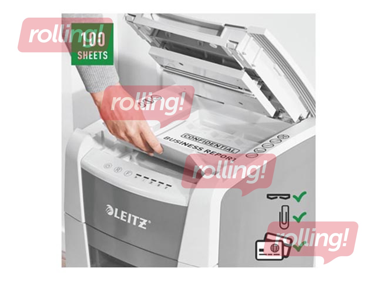 Dokumentu smalcinātājs Leitz IQ Autofeed Small Office 100 Automatic, P4 + DĀVANA! Pērc papīr