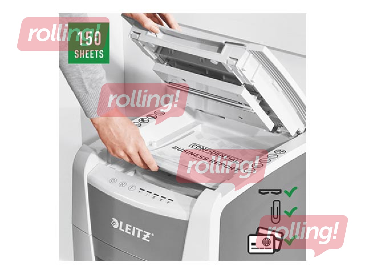 Paper shredder Leitz IQ Autofeed Small Office 150 Automatic, P4 + GIFT! Buy paper shredder an