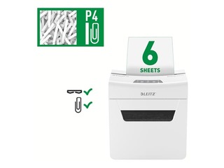 Dokumentu smalcinātājs Leitz IQ Protect Premium Paper Shredder 6X, P4 + DĀVANA! Pērc papīr