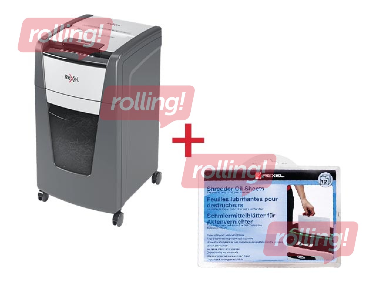 Dokumentu smalcinātājs Rexel Optimum AutoFeed+ 225M, P5 + DĀVANA! Pērc papīra smalcinātāju un saņe