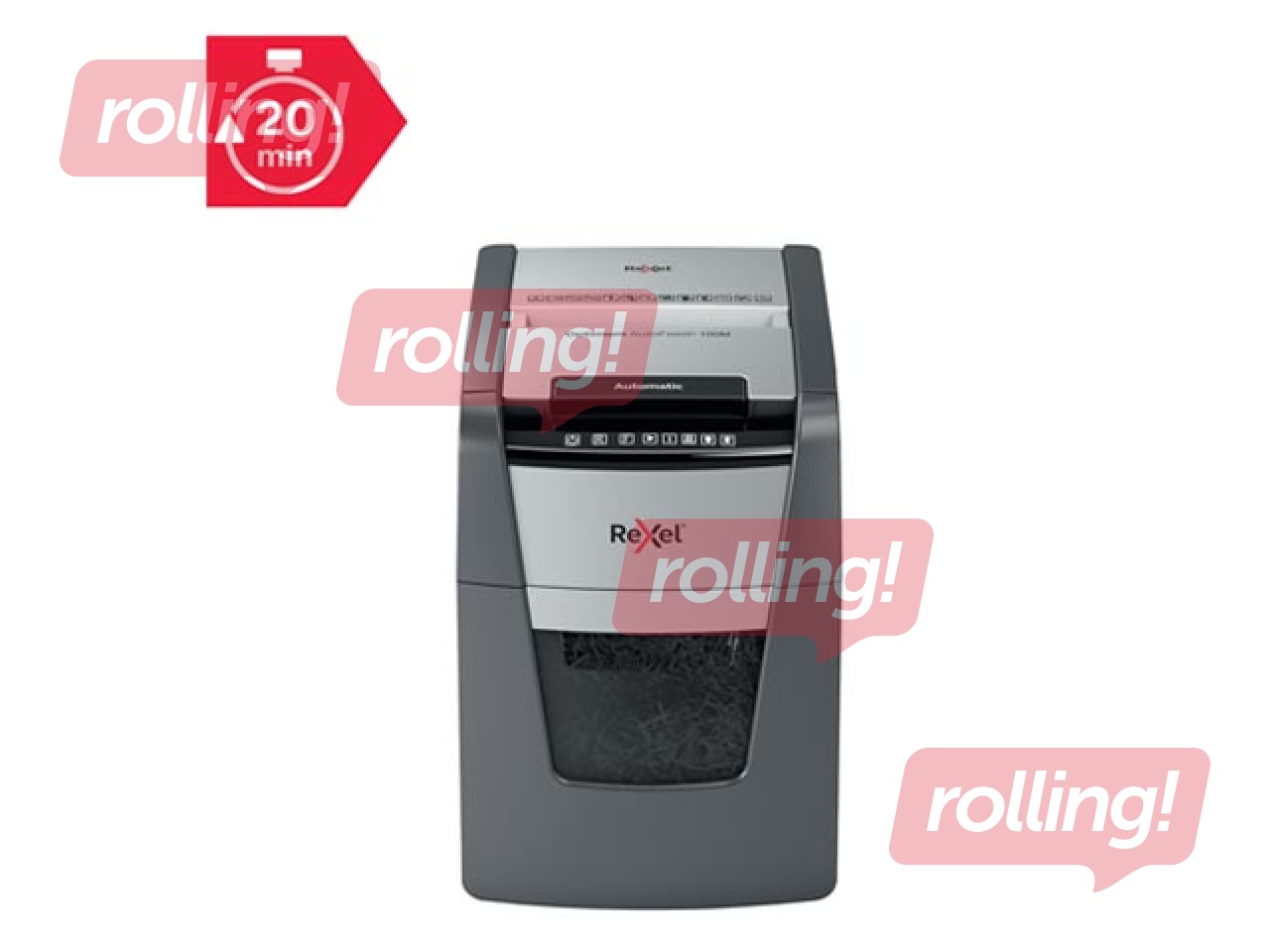 Dokumentu smalcinātājs Rexel Optimum AutoFeed+ 100M, P5 + DĀVANA! Pērc papīra smalcinātāju un saņe