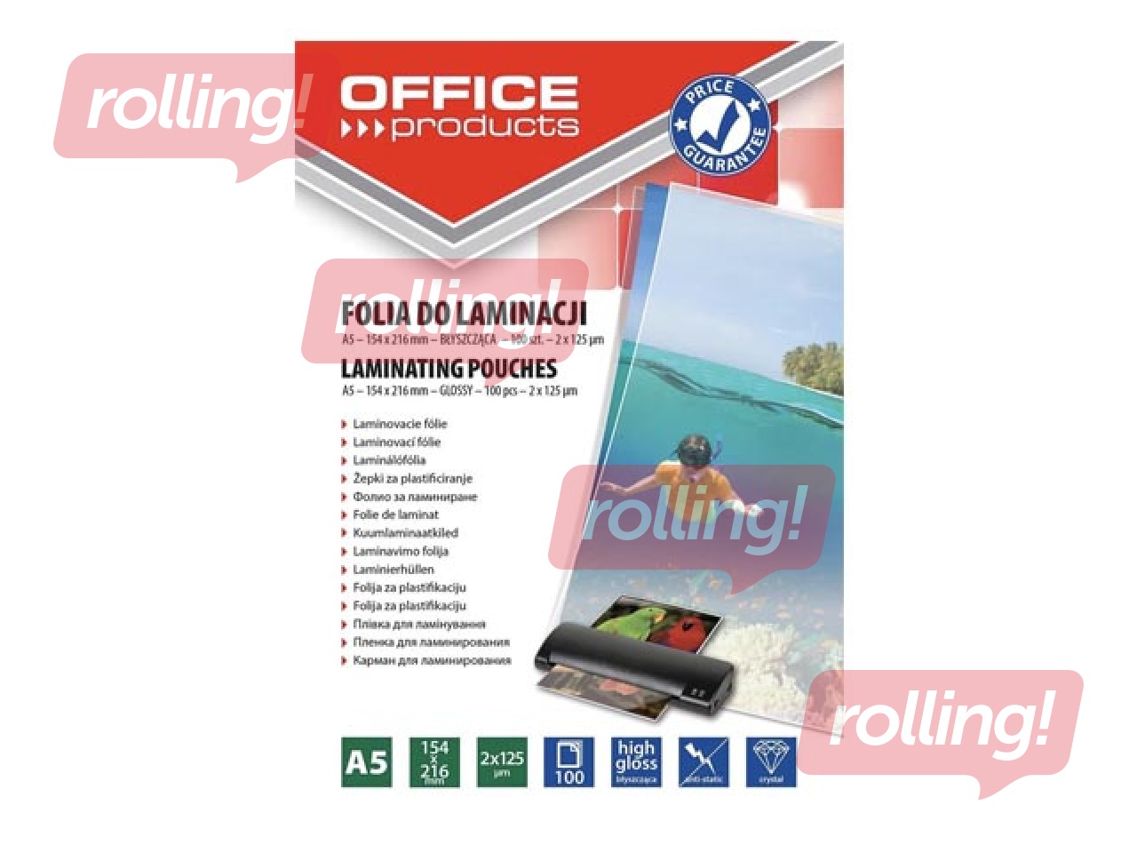 Laminating pouches Forpus, A5, 80 mic., 100 pcs.