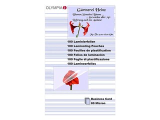 Laminating puoch Olympia Business card (60x95), 80mic, 100 pcs/pac