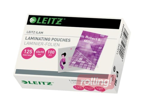 Laminēšanas plēves Leitz 60 x 90 mm, 125mic, 100 gab.