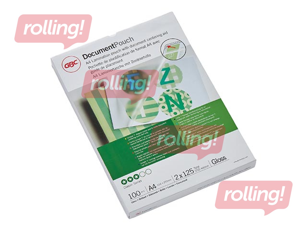 Плёнка для ламинирования документов GBC, A4, 125 мик., глянцевый, 100 шт.