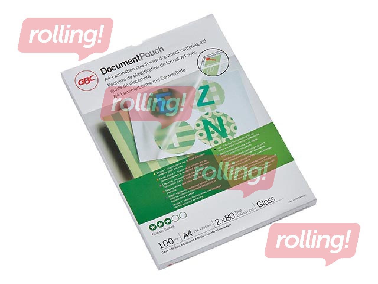 Плёнка для ламинирования документов GBC, A4, 80 мик., глянцевый, 100 шт.