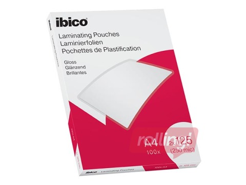 Laminating pouches Ibico, A4, 125 mic., glossy, 100 pcs.