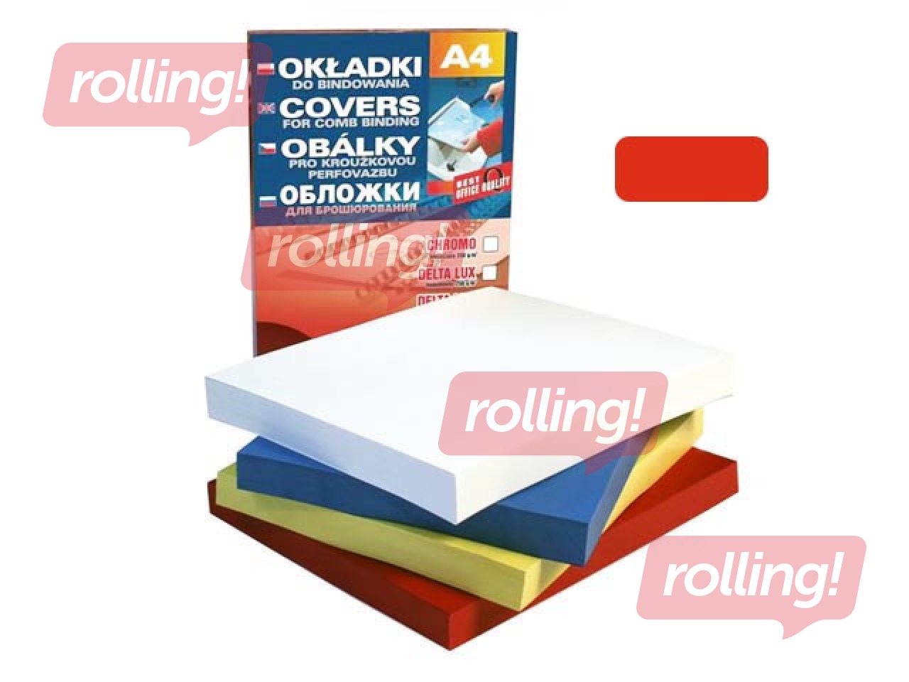Binding back cover Delta, A4, 250 g/m2, 100 pcs, red