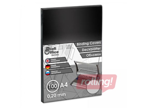 Обложка для переплёта верхняя ProfiOffice, 0.2 мм, 100 шт., прозрачная