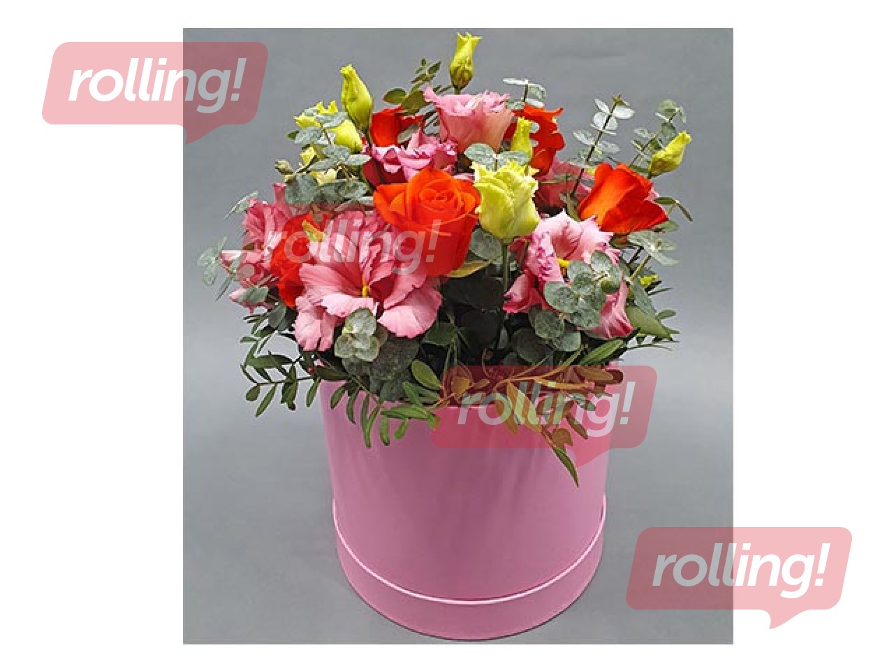 Ziedu pušķis “ROMANTISKAIS SVEICIENS” (piegāde tikai Rīgā un Rīgas rajonā)