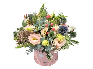Flower arrangement in a box 