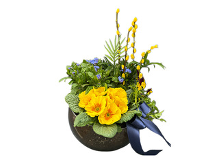 Pavasara kompozīcija stikla traukā