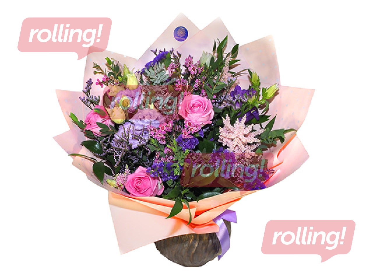 Ziedu pušķis Platin-1, vidējs, Ø35-40cm