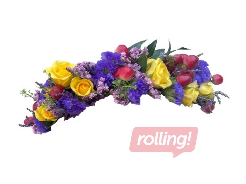 Līgo wreath with various flowers, Ø25cm