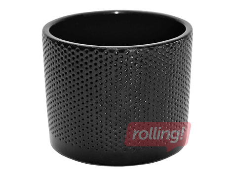 Decorative flower pot Domoletti, ceramic, black, Ø19x17.6cm