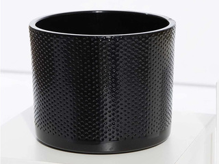 Decorative flower pot Domoletti, ceramic, black, Ø19x17.6cm