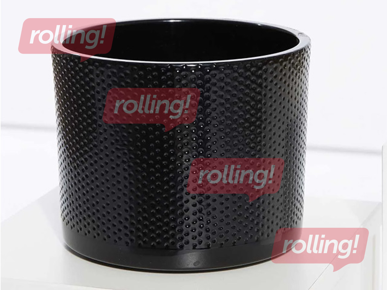 Decorative flower pot Domoletti, ceramic, black, Ø19x17.6cm
