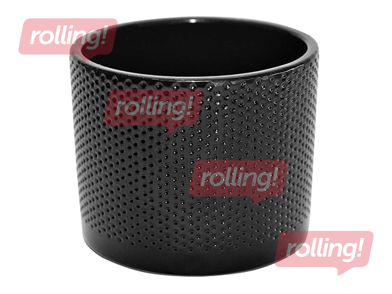 Dekoratīvais puķu pods Domoletti, keramika, melns, Ø19x17.6cm