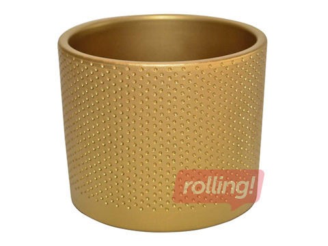 Decorative flower pot Domoletti, ceramic, gold, Ø19x17.6cm