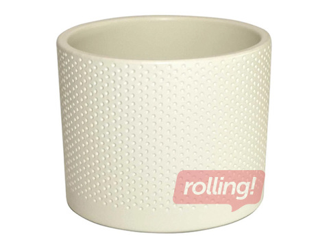 Dekoratīvais puķu pods Domoletti, keramika, balts, Ø19x17.6cm