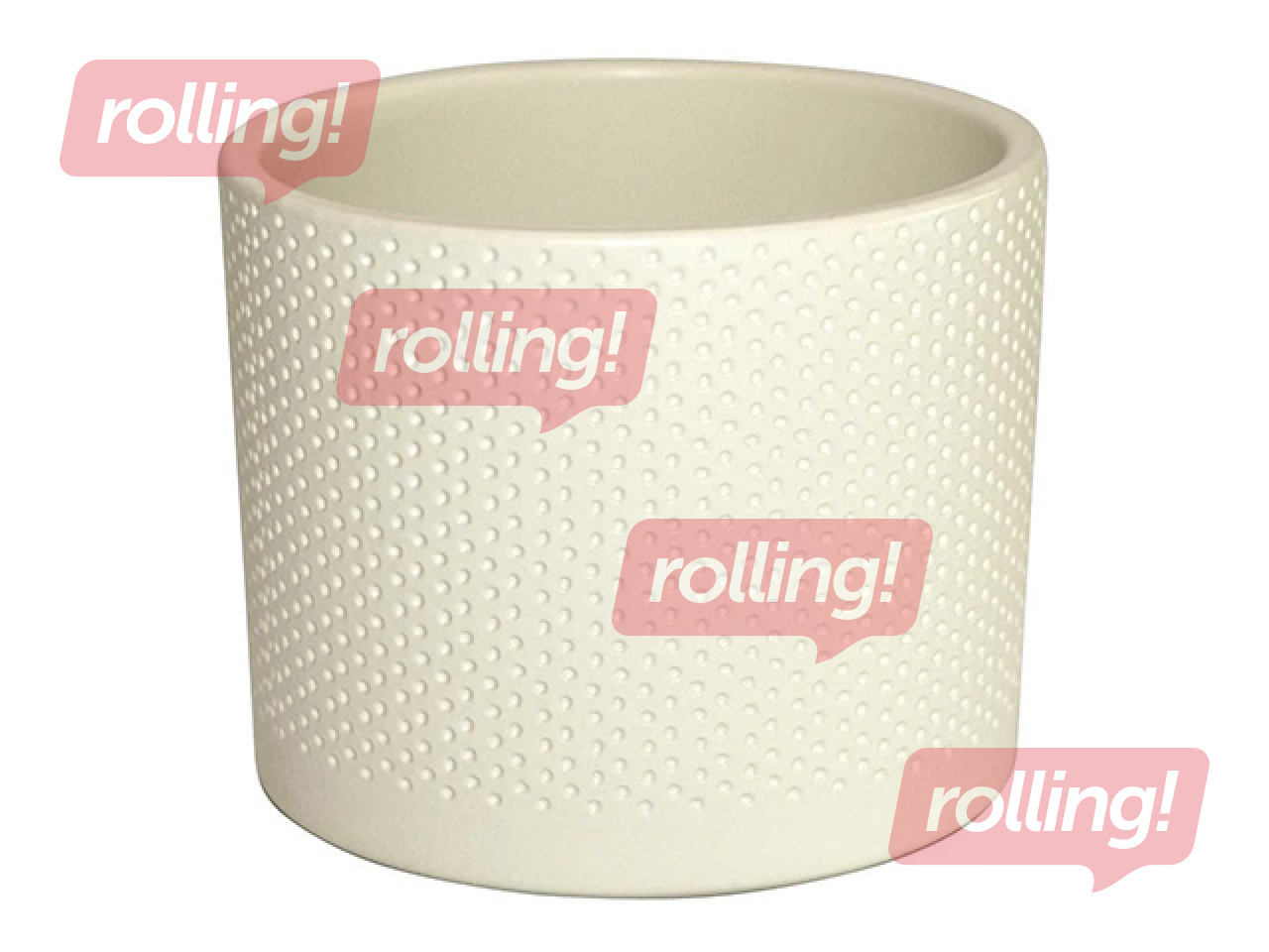 Dekoratīvais puķu pods Domoletti, keramika, balts, Ø19x17.6cm