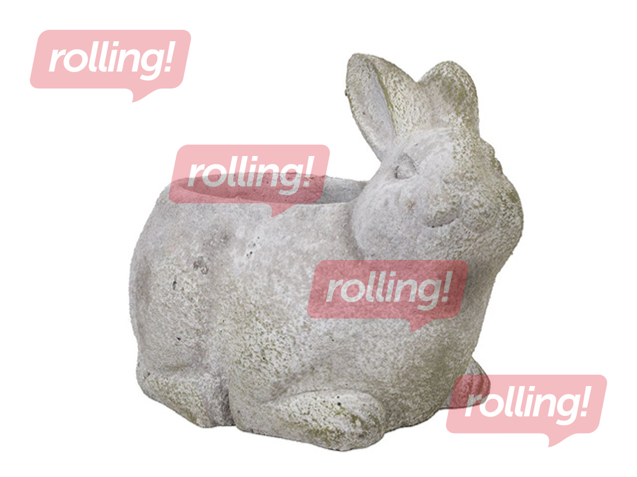 Dekoratīvais puķu pods Stone trusis, betona, pelēks, 18x13x14.5cm