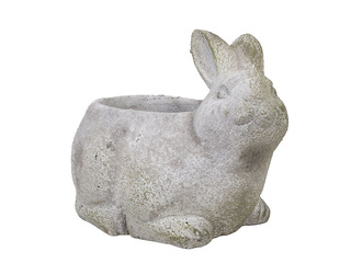 Декоративный цветочный горшок Stone кролик, бетонный, серый, 18×13×14.5см