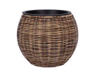 Dekoratīvais puķu pods Wicker, brūns, Ø26x22cm