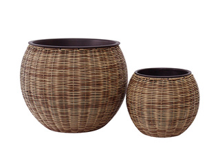 Декоративный цветочный горшок Wicker, коричневый, Ø26x22см