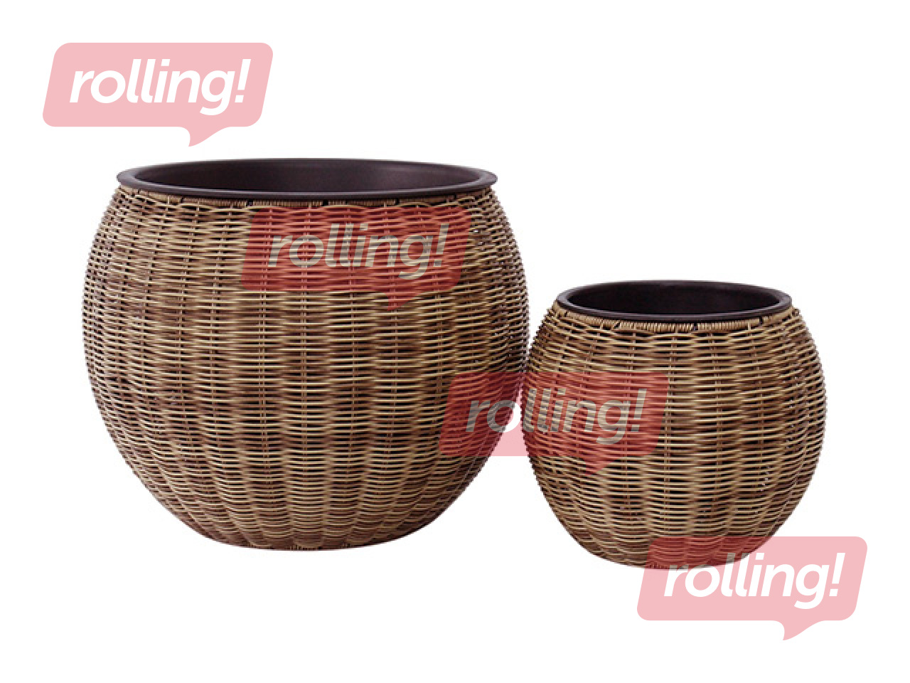 Декоративный цветочный горшок Wicker, коричневый, Ø26x22см