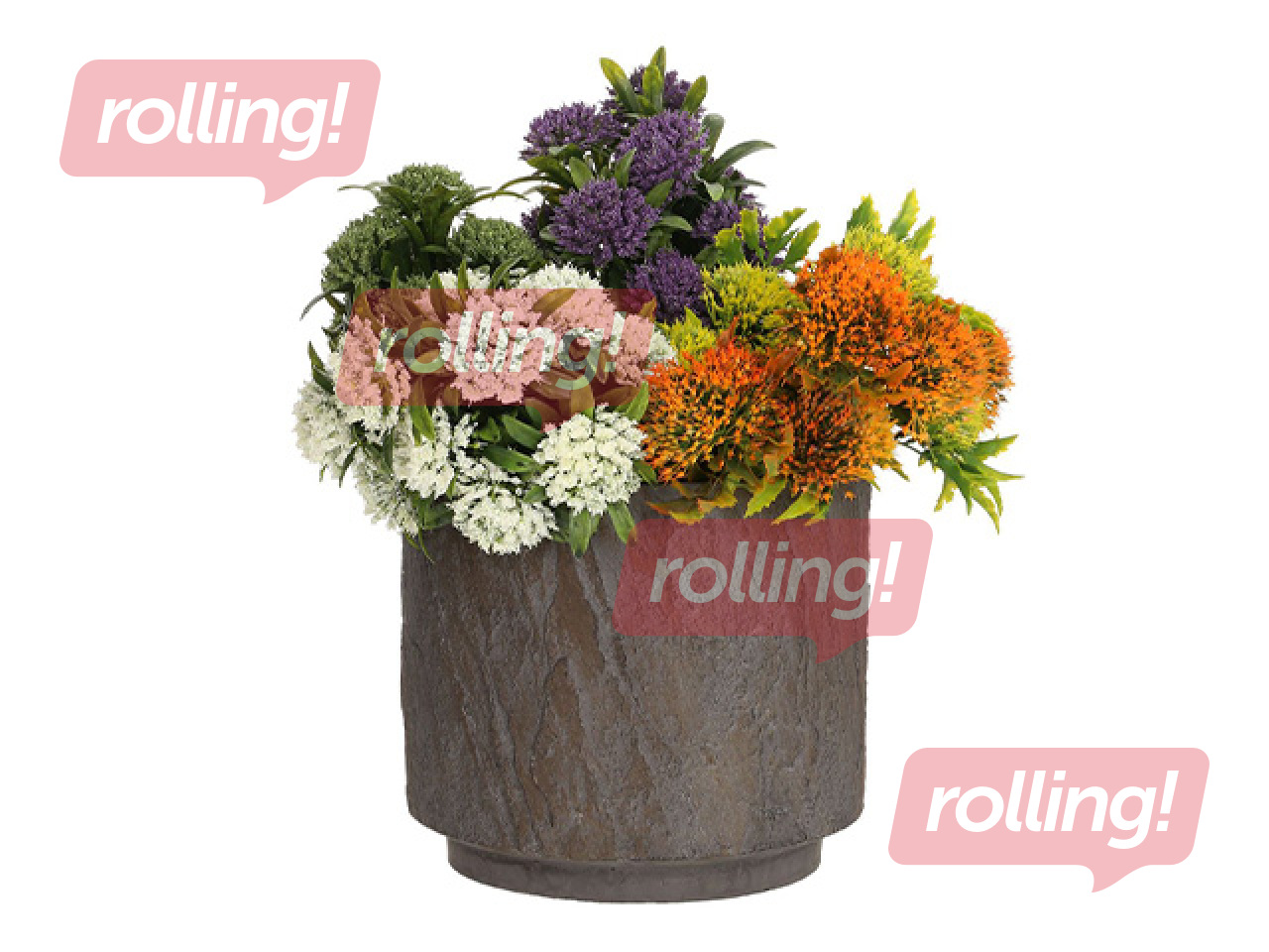 Dekoratīvais puķu pods Thor, pelēks, Ø20.5x18.5cm