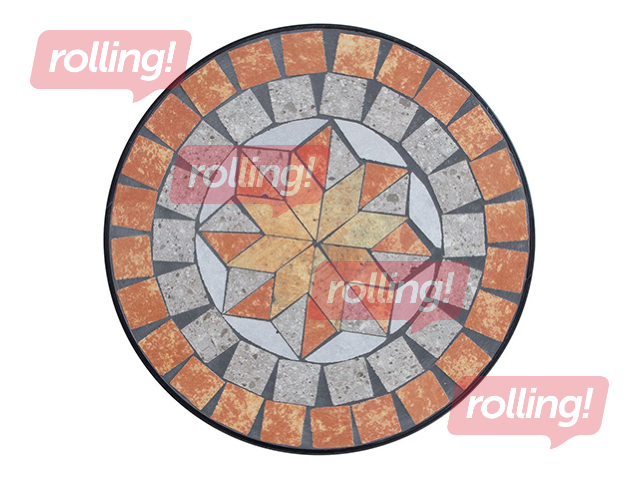 Puķu poda pamatne Mosaic, ar riteņiem, Ø30x7cm