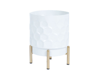 Decorative flower pot Deia, white, Ø15×20cm