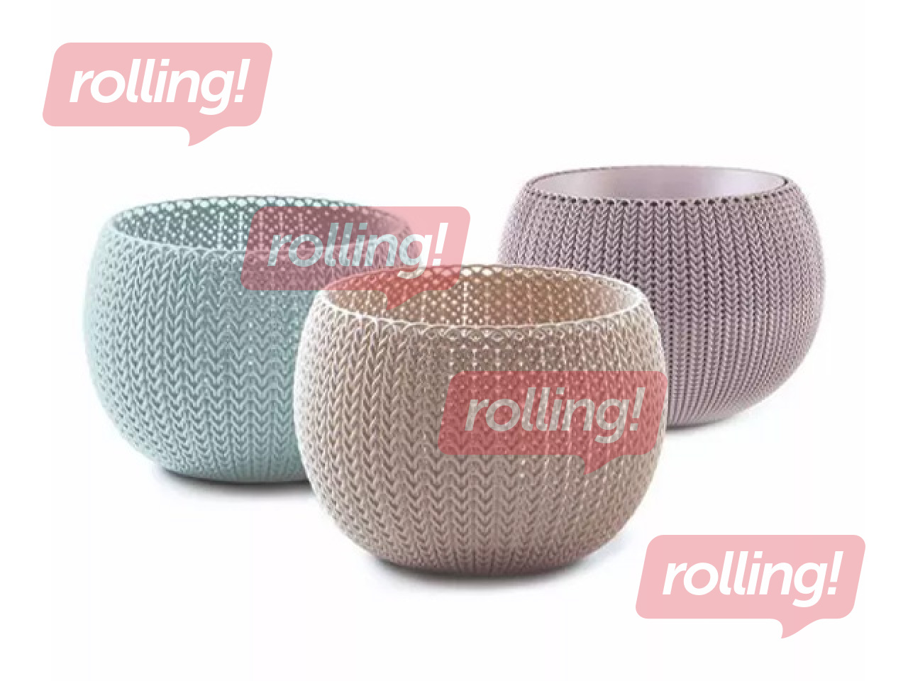 Dekoratīvo puķu podu komplekts Keter Cozies Trio, plastmasas, dažādas krāsas, Ø15cm, 3 gab.