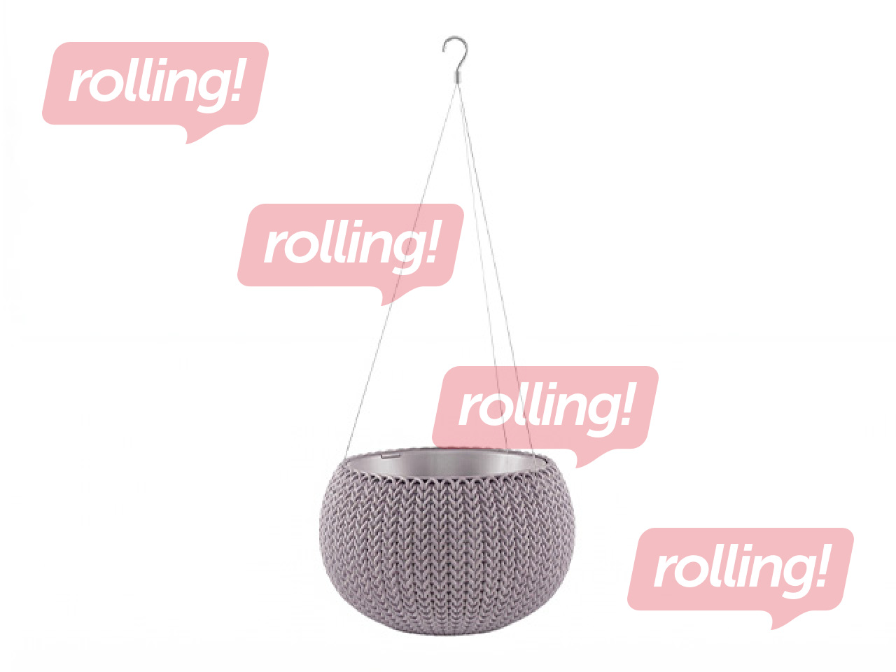 Dekoratīvais puķu pods Keter Cozy S, karināms, plastmasas, violets, Ø28cm