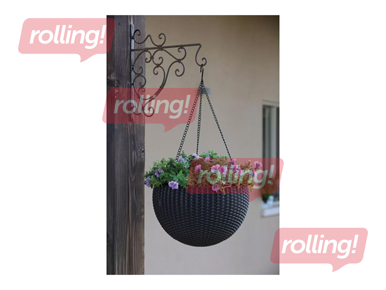 Decorative flower pot Keter Sphere Planter, hanging, plastic, grey, Ø35cm