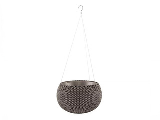 Decorative flower pot Keter Cozy S, hanging, plastic, brown, Ø28cm
