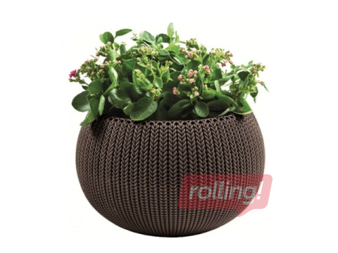 Dekoratīvais puķu pods Keter Cozy M, karināms, plastmasas, brūns, Ø36cm