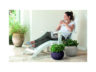 Dekoratīvais puķu pods Keter Cozy M, karināms, plastmasas, bēšs, Ø36cm