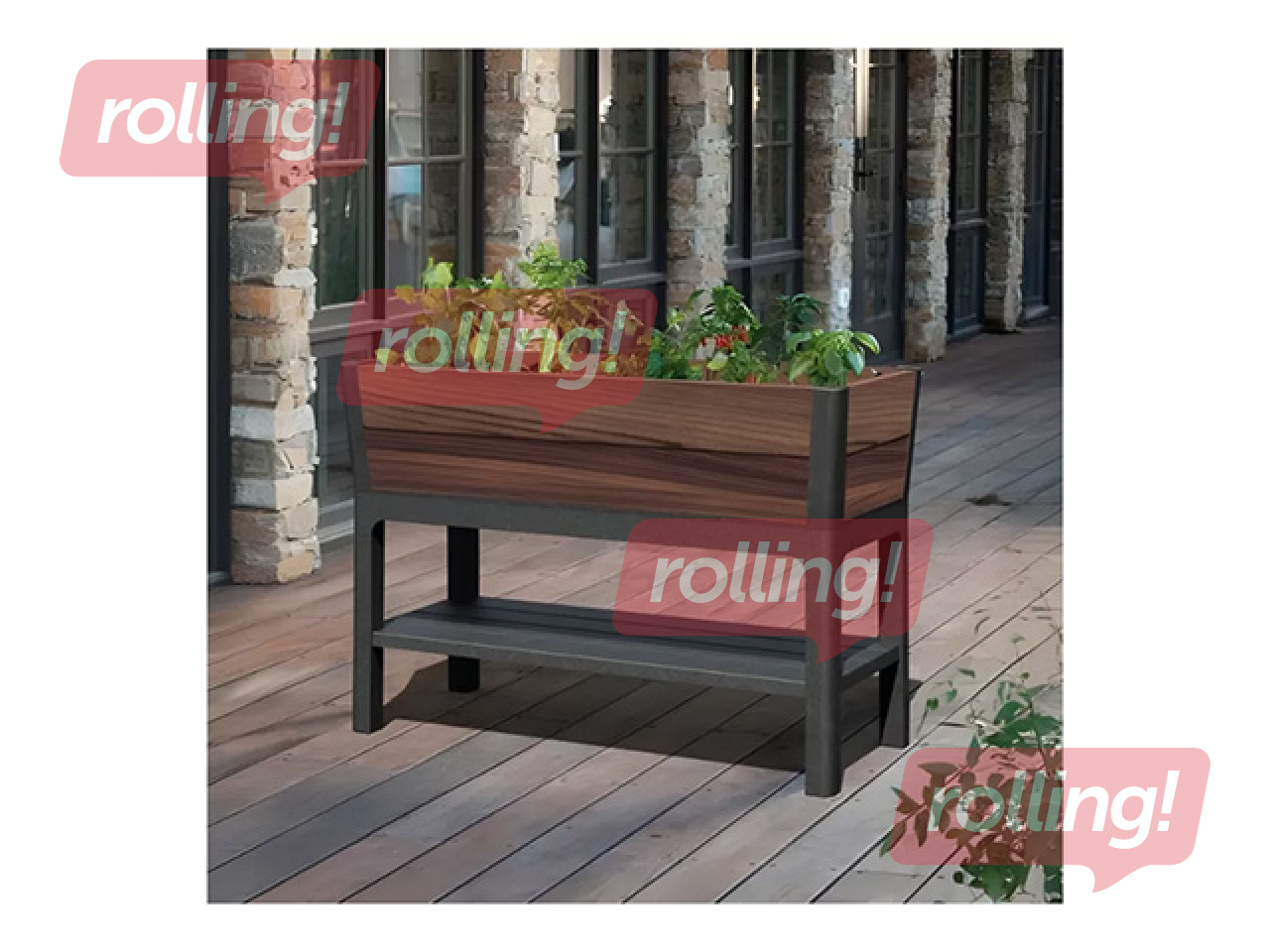 Puķu kaste Keter Deco Elevated Garden Bed, Brazilian, brūna, 113x47.5x79.8cm