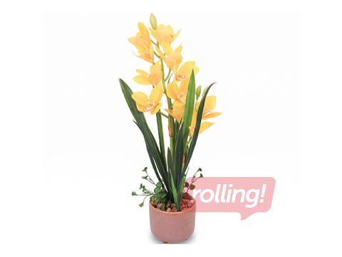 Mākslīgais augs Garden Queen, orhideja podiņā, dzeltena, 70cm