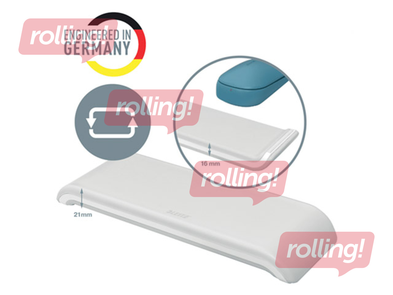 Hiire randmetugi Leitz Ergo Cosy, helehall