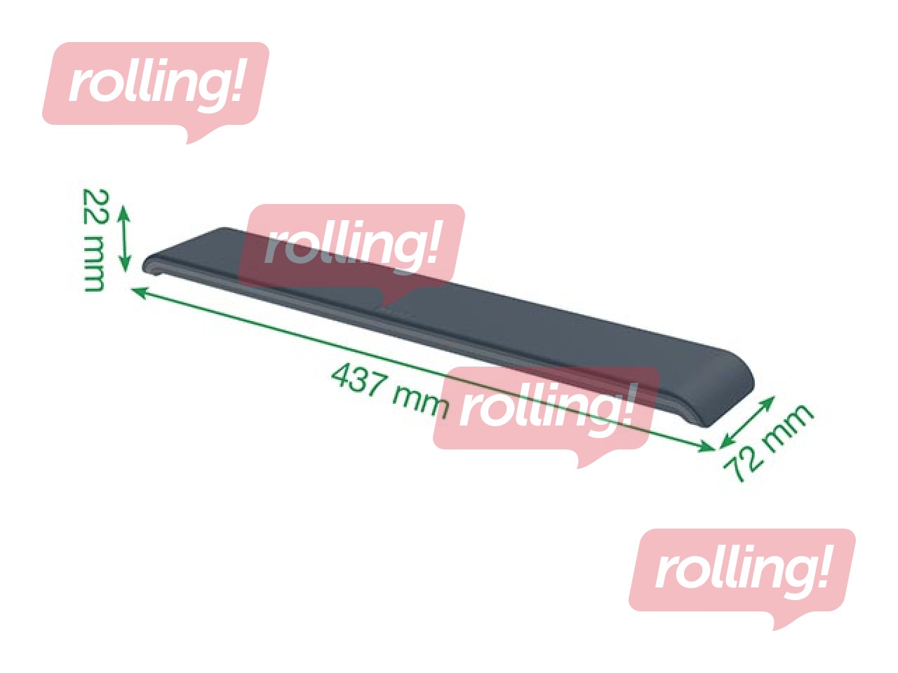 Klaviatūras plaukstu balsts Ergo Leitz, tumši pelēks, 1 gab.