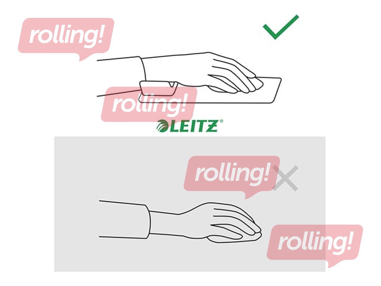 Peles paliktnis Leitz Ergo ar regulējamu plaukstas balstu, tumši pelēks, 1 gab.