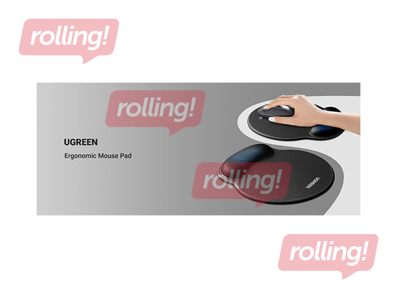 Peles paliktnis UGREEN Ergonomisks ar plaukstas balstu, melns