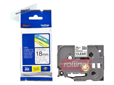Brother TZe-141 Black printing on Clear Tape, laminated, 18mm width, 8m length