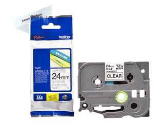 Ламинированная лента Brother  TZe-151 шириной 24 мм x 8 м, Чёрный текст на прозрачном фоне