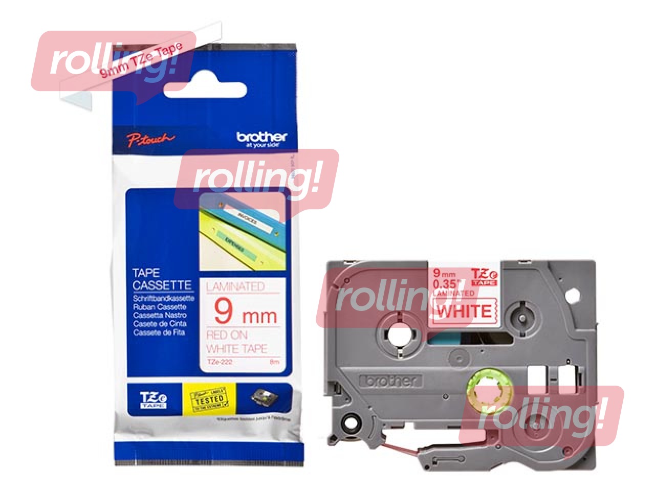 Lente Brother TZe-222, Sarkans uz balta, 9mm, 8 m, laminēta