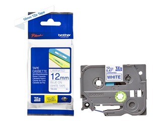 Brother TZe-233 - Blue printing on White Tape, Laminated, 12mm width, 8m length